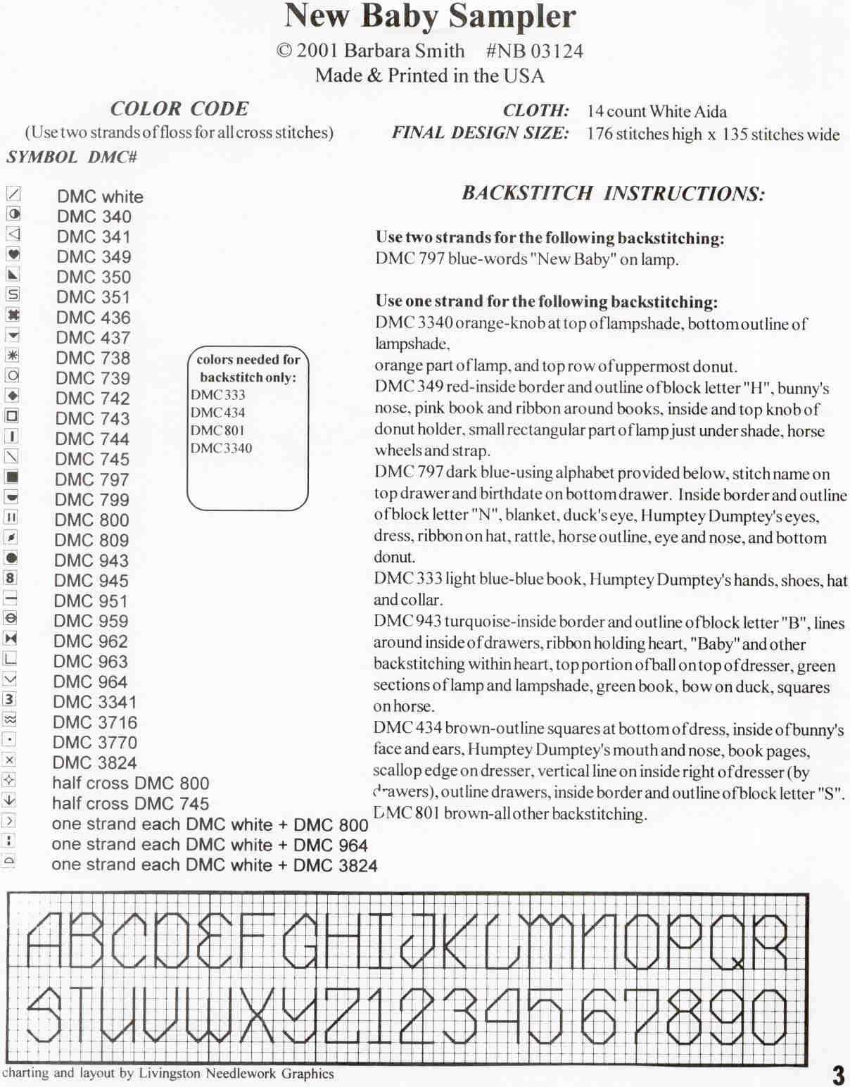Schema punto croce Baby Sampler 6