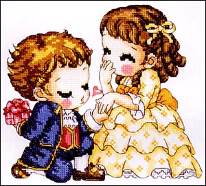 Schema punto croce Baciamano 1