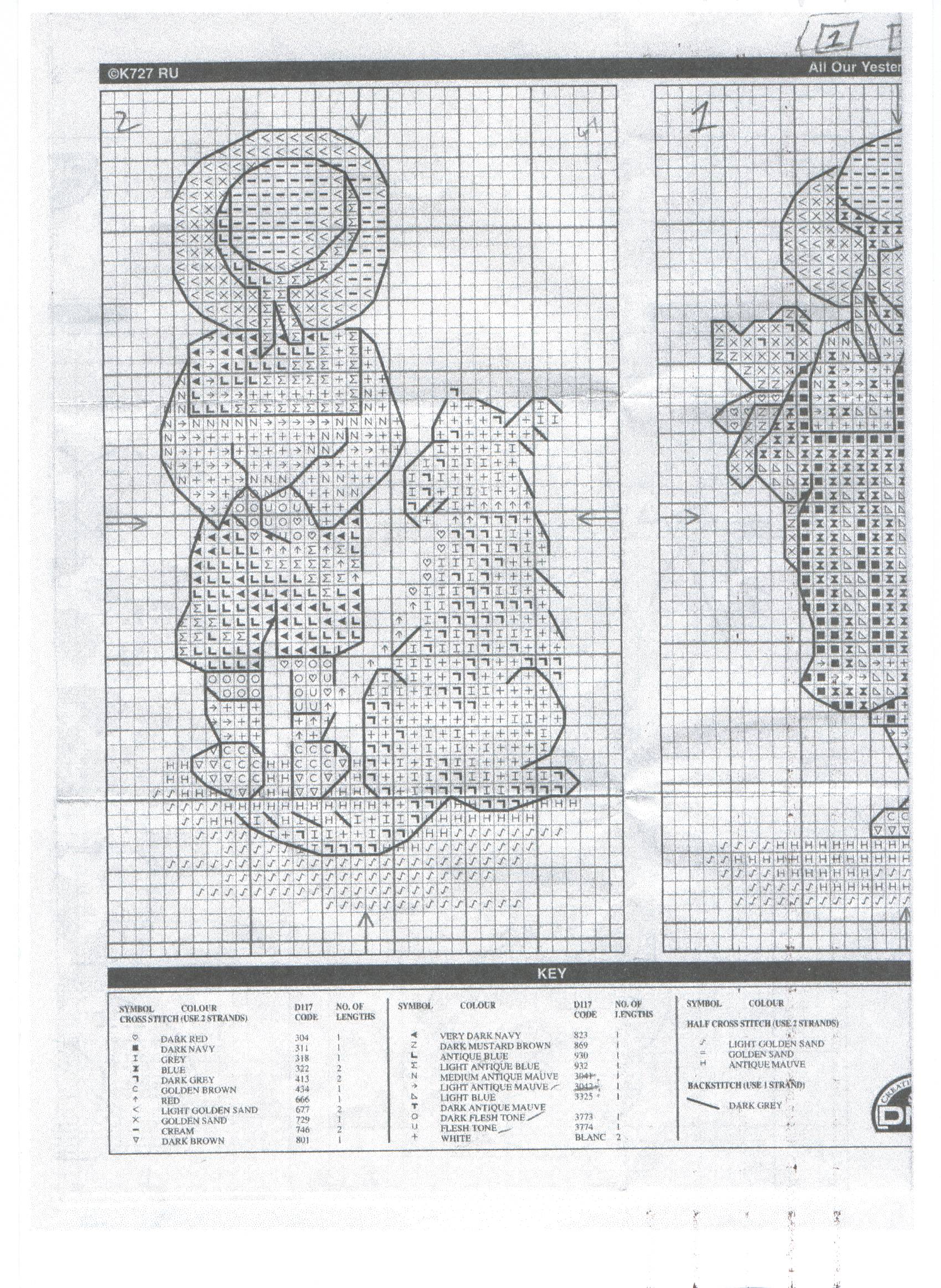 Schema punto croce Bigliettini 1