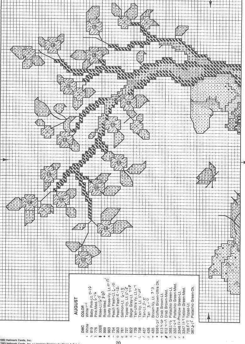 Schema punto croce Bimba Agosto 2