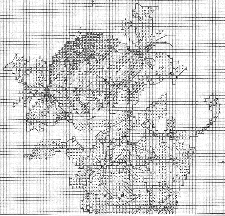 Schema punto croce Bimba Aprile 2