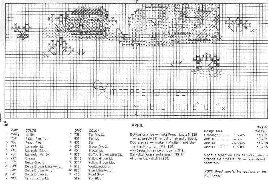 Schema punto croce Bimba Aprile 3