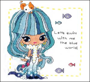 Schema punto croce Bimba Azzurra 1