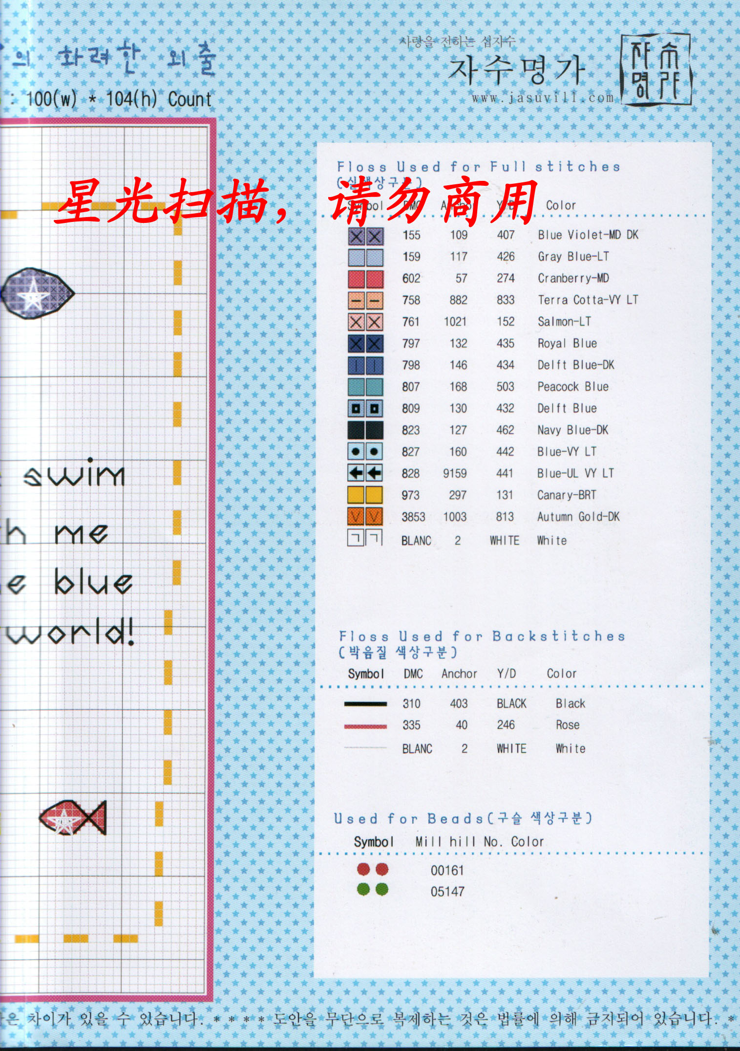 Schema punto croce Bimba Azzurra 3