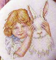 Schema punto croce Bimba Coniglio 1