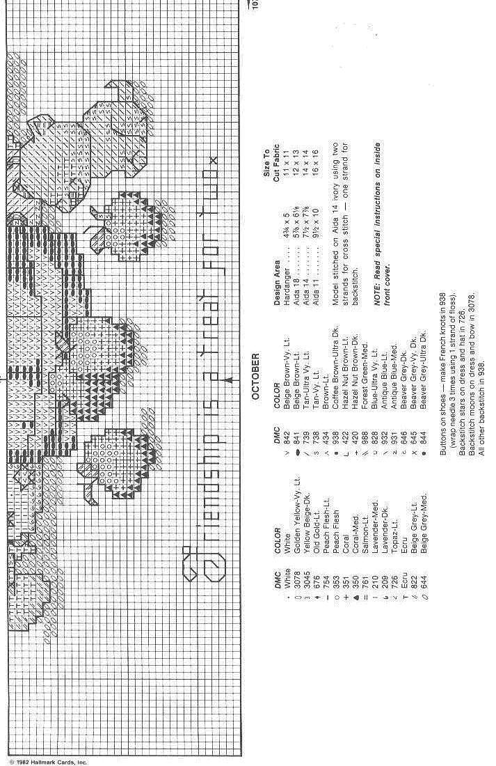 Schema punto croce Bimba Ottobre 3