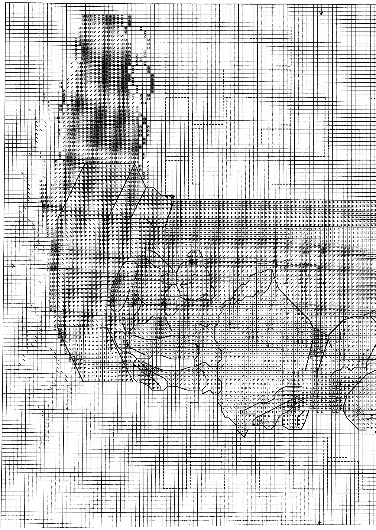 Schema punto croce Bimba Posta 2
