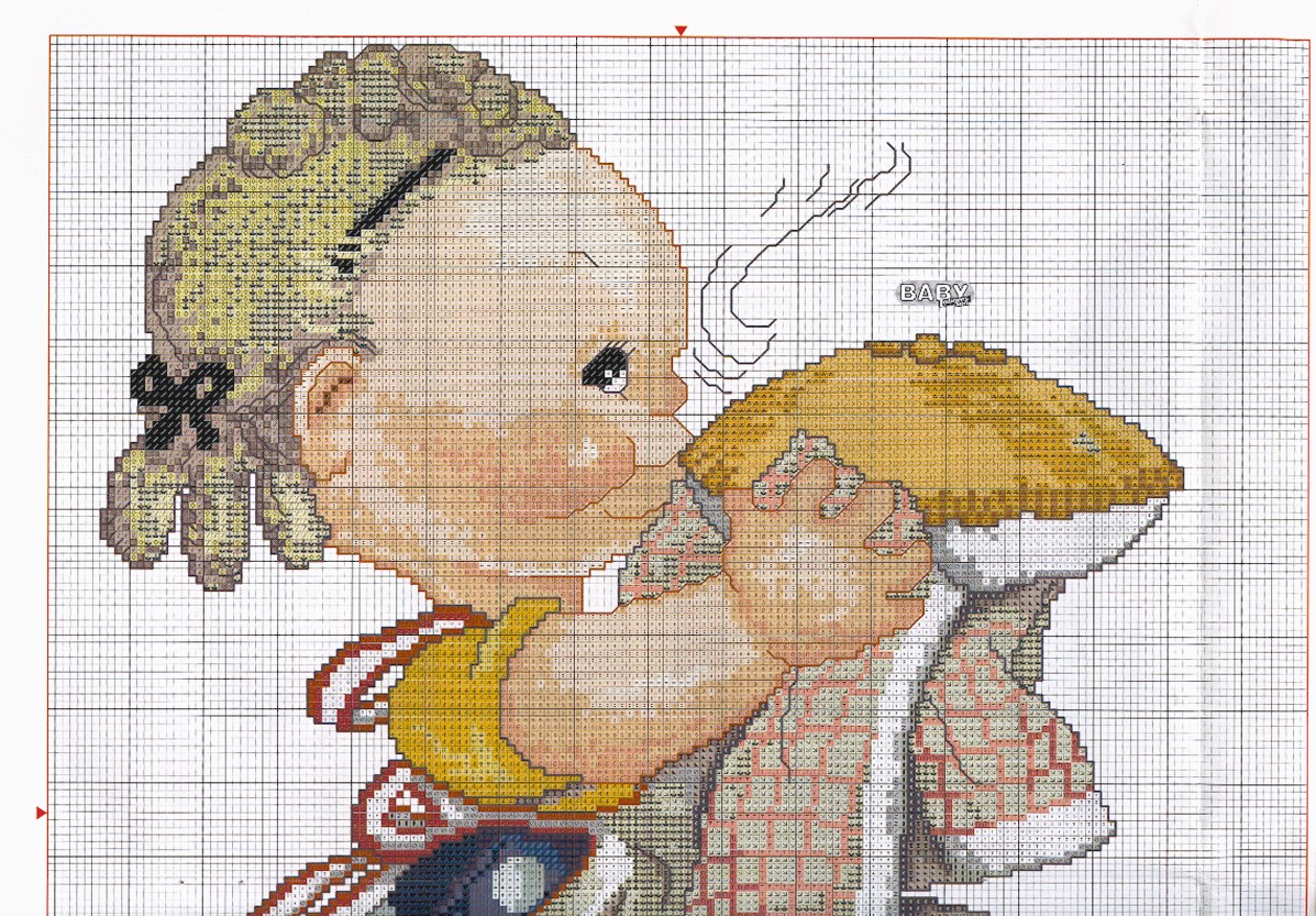 Schema punto croce Bimba Torta 1