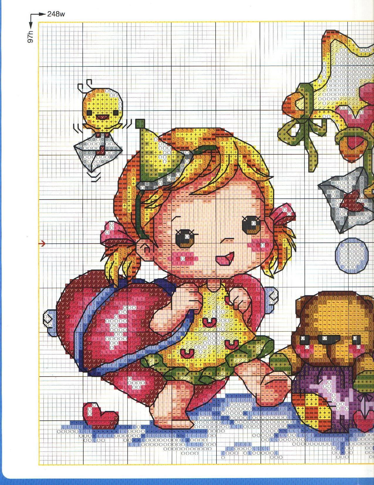 Schema punto croce Bimbi Allegri 1b