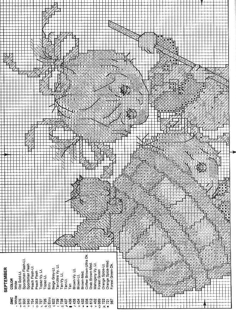 Schema punto croce Bimbi Settembre 2