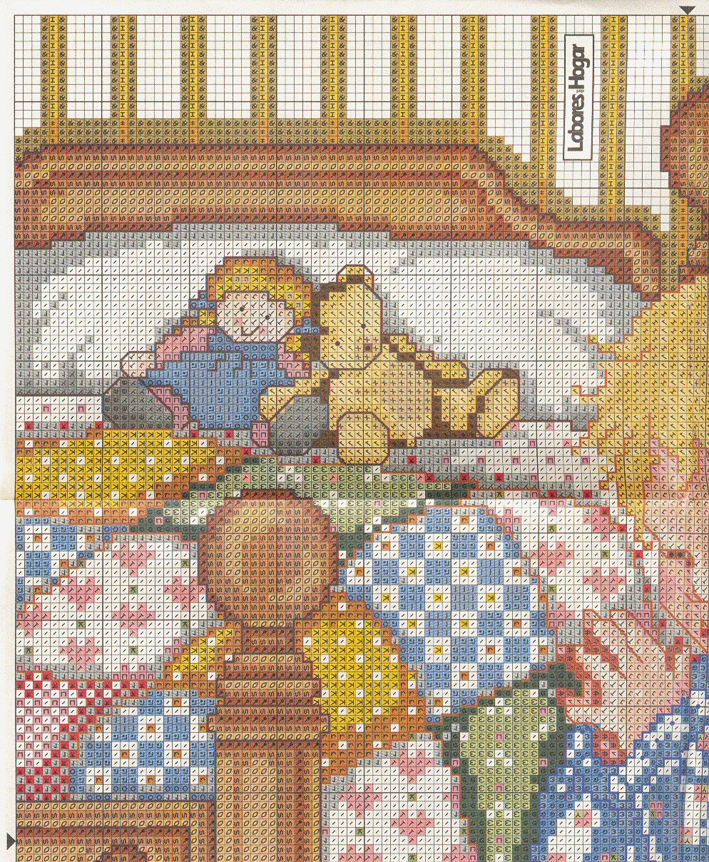 Schema punto croce Bimbo Prega 2