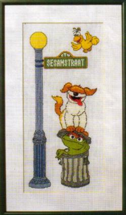 Schema punto croce Cane Su Rana 1