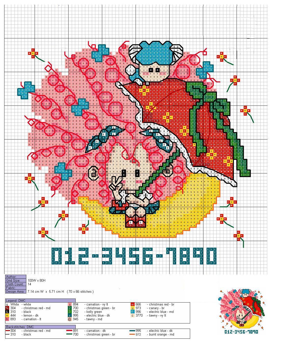 Schema punto croce Capellona Con Ombrello
