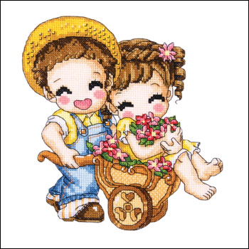 Schema punto croce Carriola 1