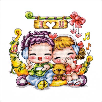 Schema punto croce Felici 1