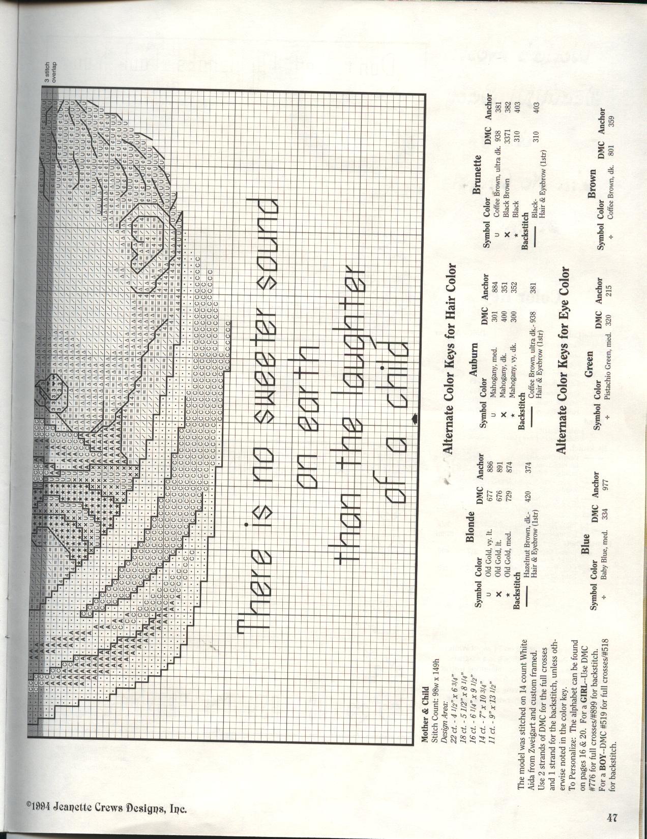 Schema punto croce Madre Con Bebe 3