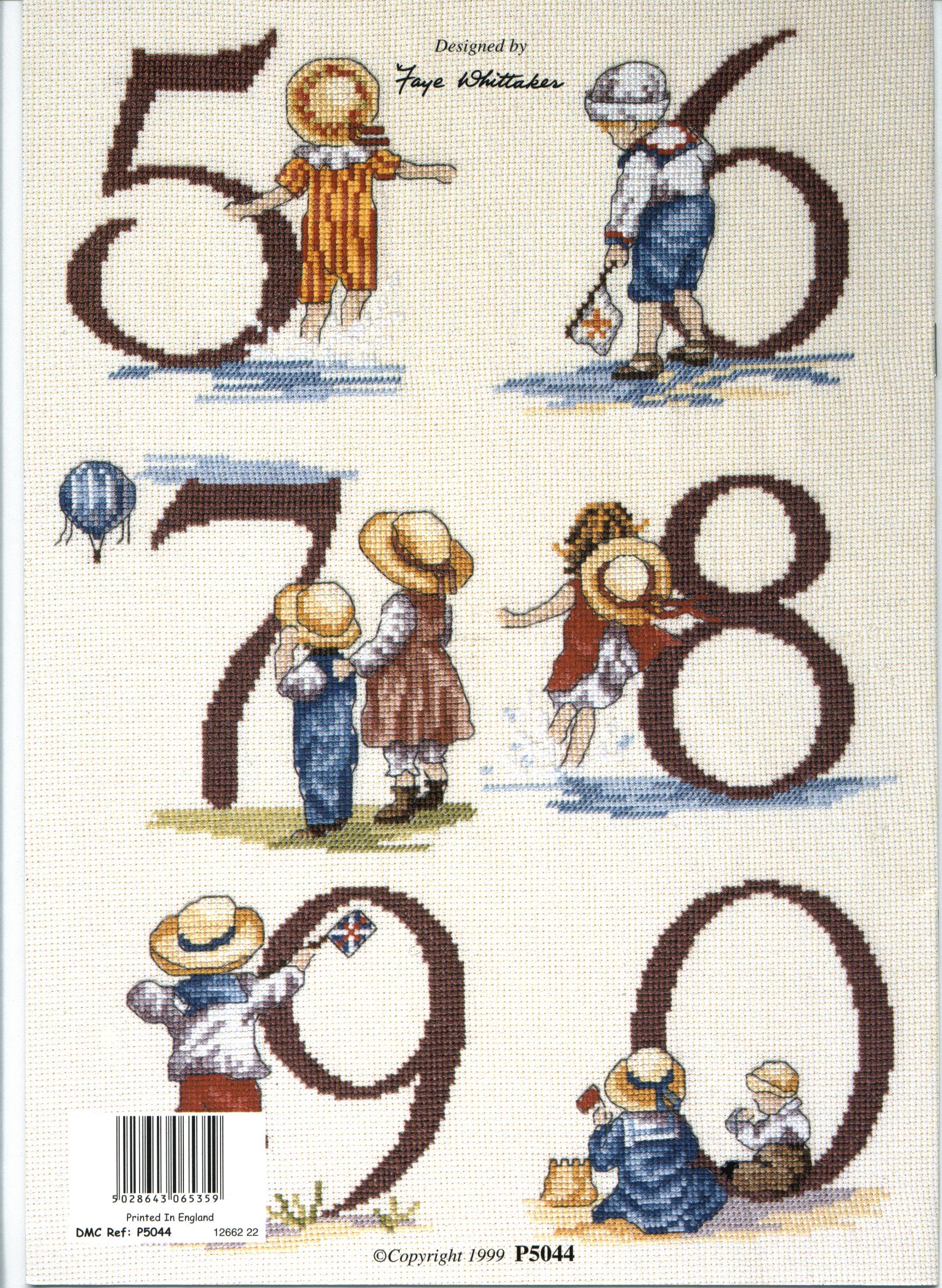 Schema punto croce Numeri Bimbi 2