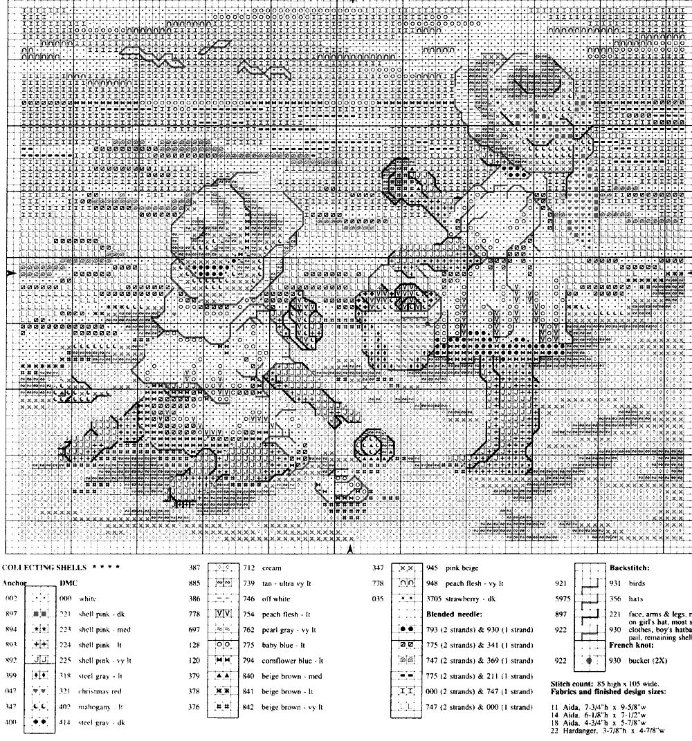Schema punto croce Raccolta Conchiglie 2
