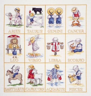 Schema punto croce Segni Zodiacali 1