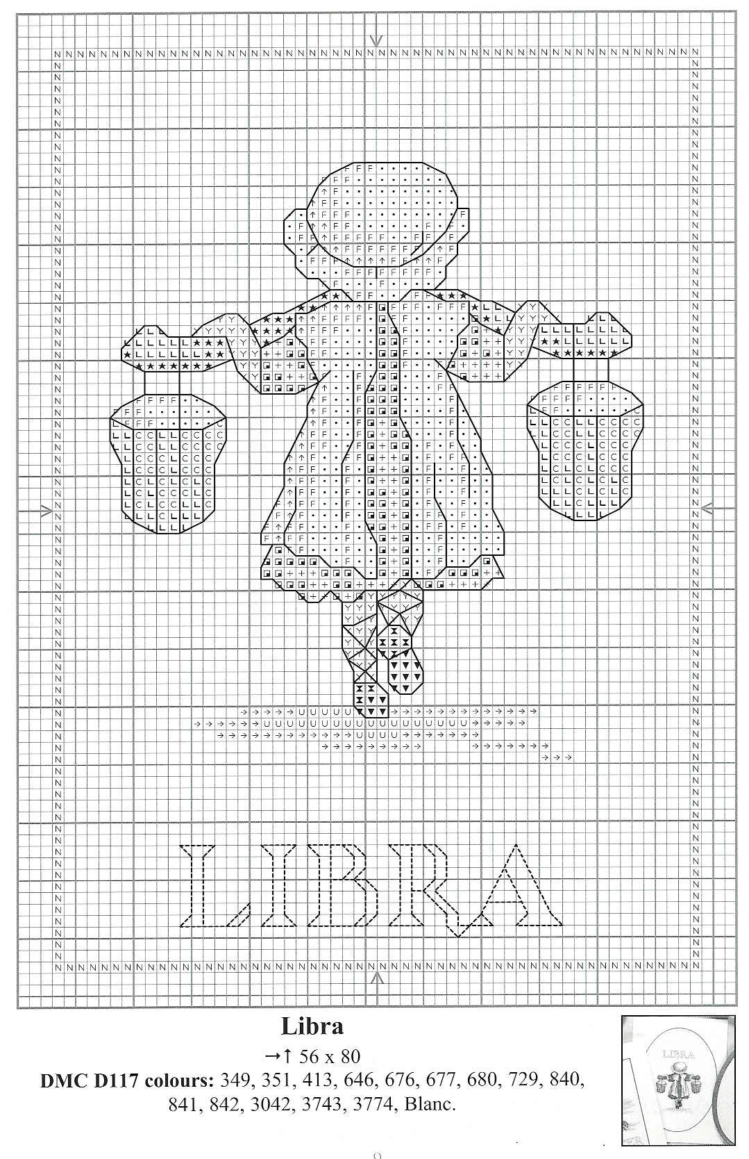 Schema punto croce Segni Zodiacali 10