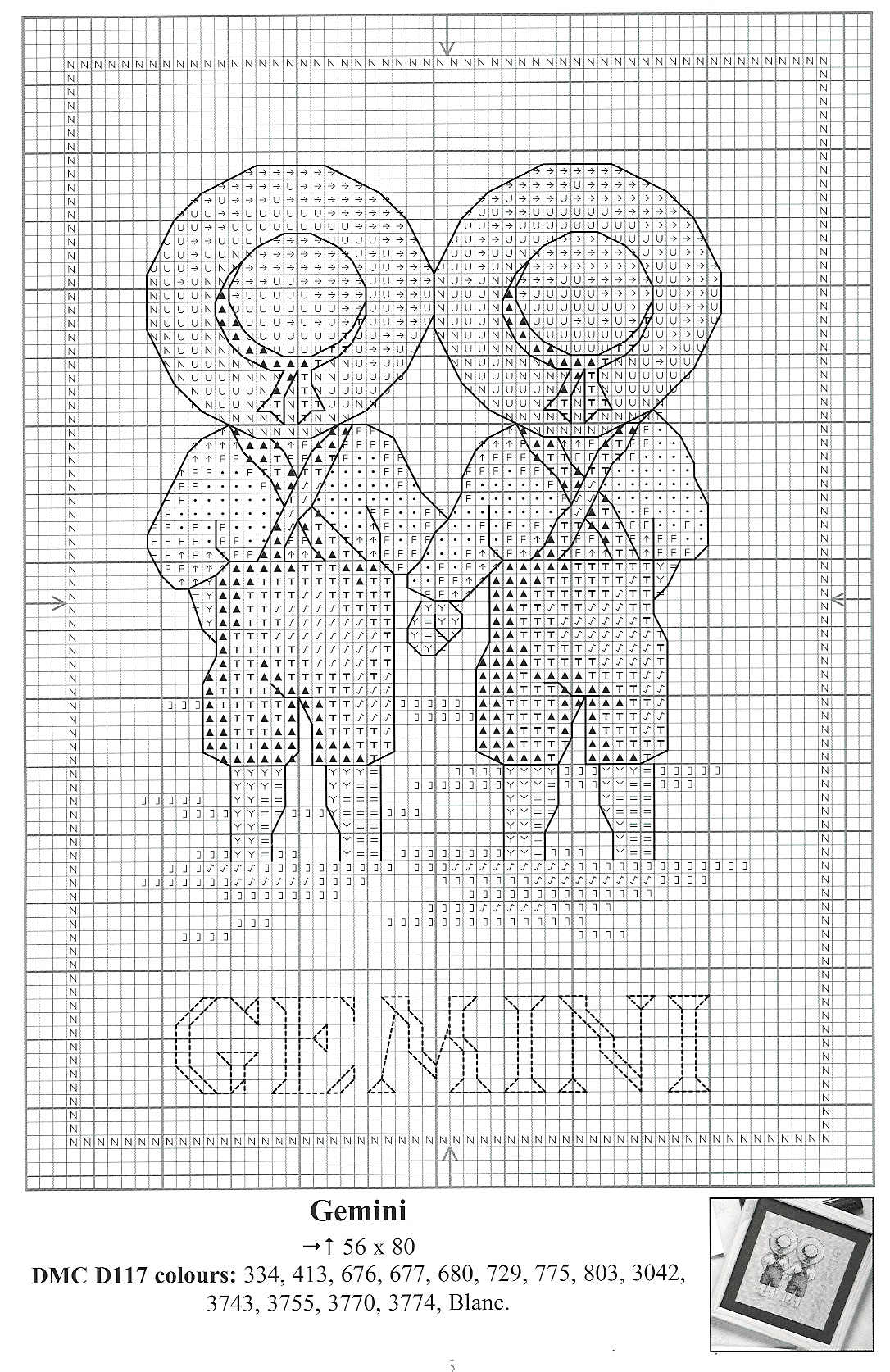 Schema punto croce Segni Zodiacali 6