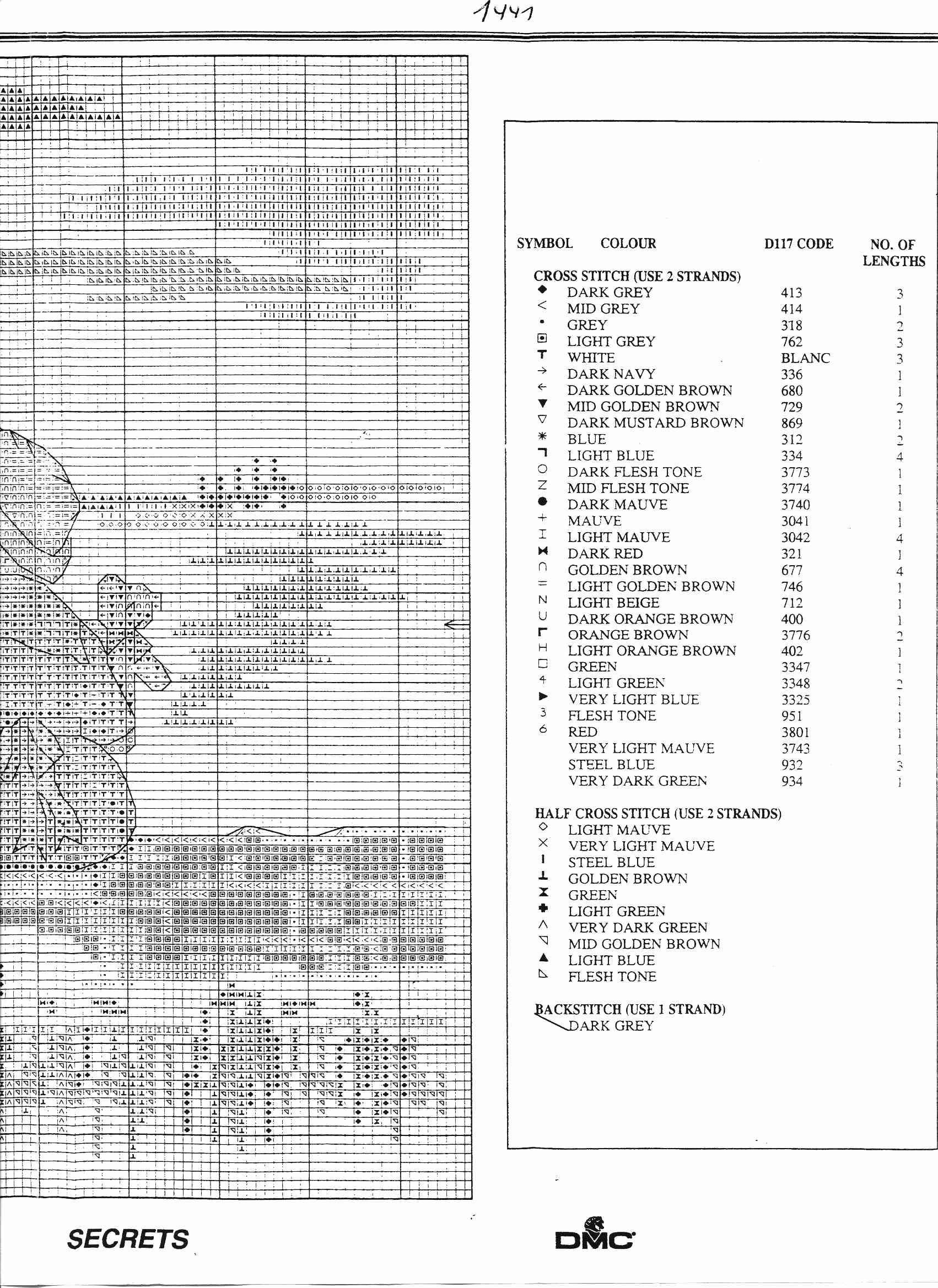 Schema punto croce Segreti 3
