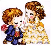 Schema punto croce Baciamano 1