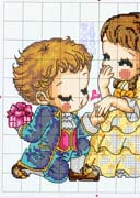 Schema punto croce Baciamano 2