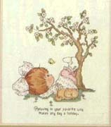 Schema punto croce Bimba Agosto 1