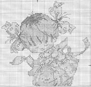 Schema punto croce Bimba Aprile 2