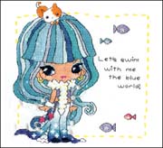 Schema punto croce Bimba Azzurra 1