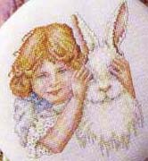 Schema punto croce Bimba Coniglio 1