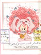 Schema punto croce Bimba Coniglio Rosa 2