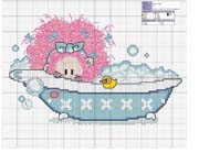 Schema punto croce Bimba Fa Il Bagno