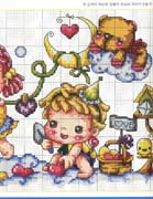 Schema punto croce Bimbi Allegri 1d