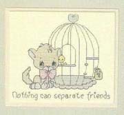 Schema punto croce Gatto E Canarino 1