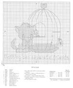 Schema punto croce Gatto E Canarino 2