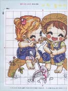 Schema punto croce Pesca 2