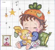 Schema punto croce Sonnellino Coniglietto 3