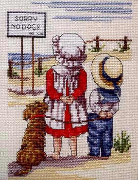 Schema punto croce Sorry No Dogs 1