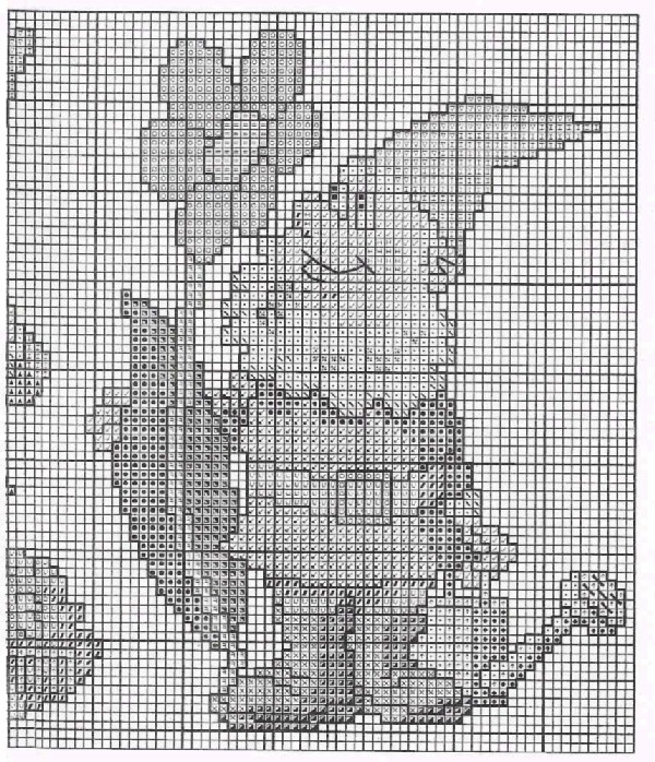 Schema punto croce Tre Nani 3