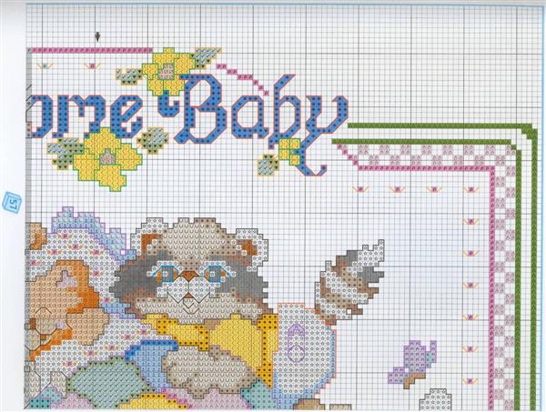 Schema punto croce Welcome Baby 1c