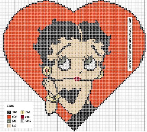 Schema punto croce Betty Boop 5