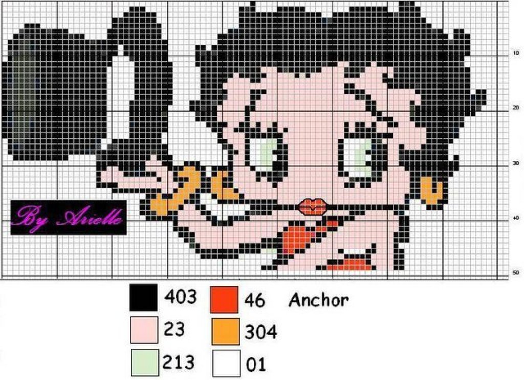 Schema punto croce Betty Boop 9