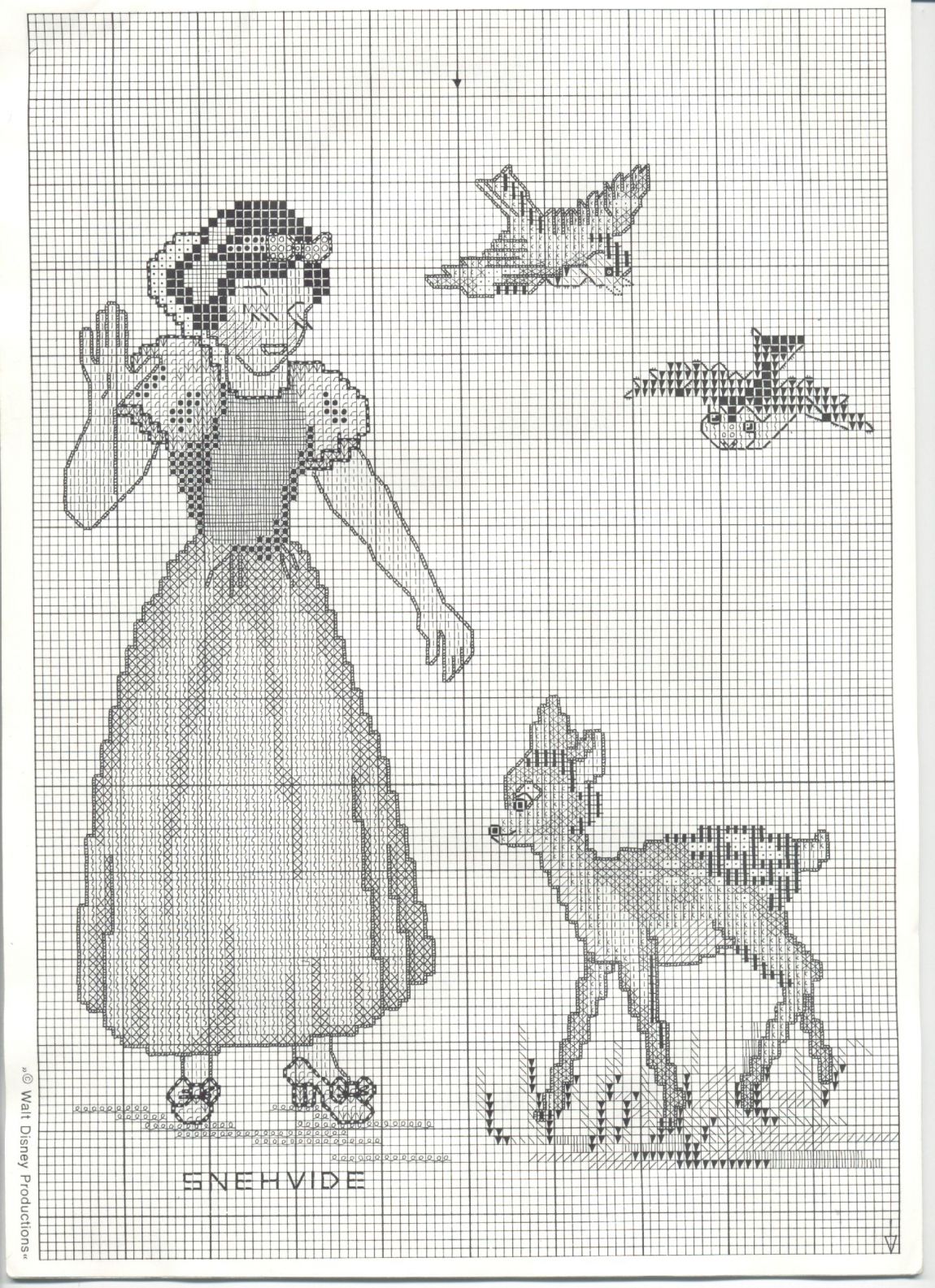 Schema punto croce Banner Biancaneve 1