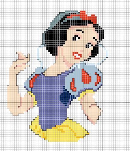 Schema punto croce Biancaneve Carina