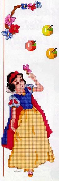 Schema punto croce Biancaneve Con Mele