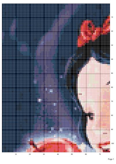 Schema punto croce Biancaneve Mela 2