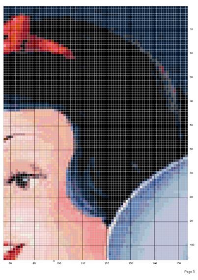 Schema punto croce Biancaneve Mela 4