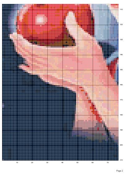 Schema punto croce Biancaneve Mela 6